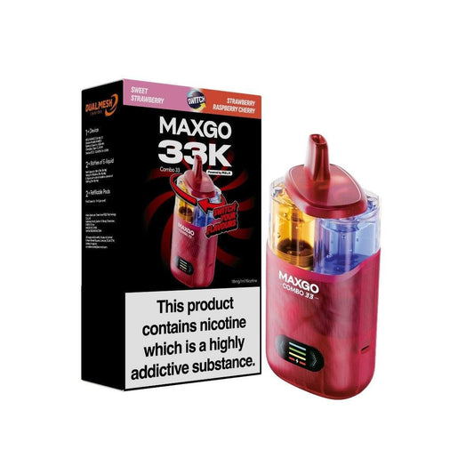 RELX MAXGO Combo 33 | 33k | Best Price | UK | Sweet Strawberry / Strawberry Raspberry Cherry