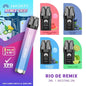 Hayati Remix 2400 vape kit featuring four e-liquid pods in assorted fruity flavors, TPD compliant, UK vape store product.