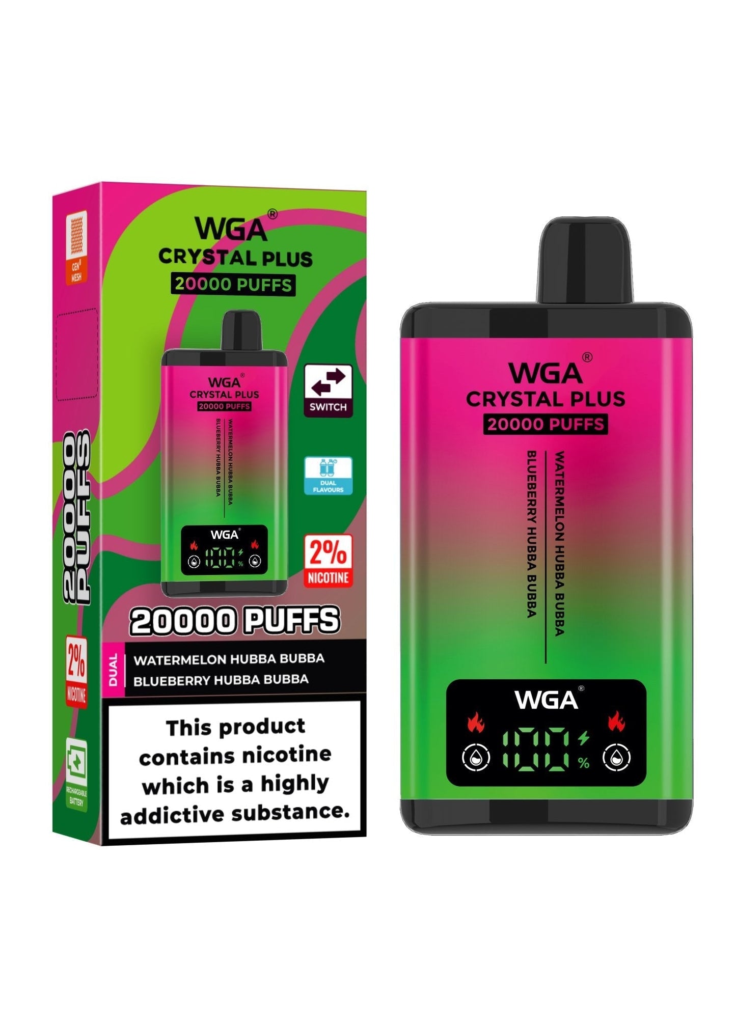 WGA Crystal Plus 20000 Puffs Disposable Vape | Best Price | UK | Vapes Wholesale - vapeswholesale