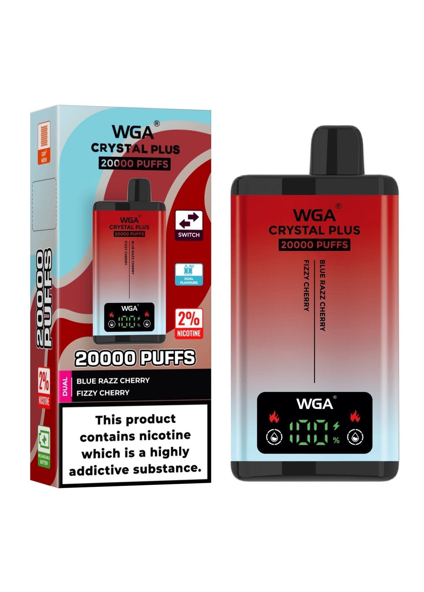 WGA Crystal Plus 20000 Puffs Disposable Vape | Best Price | UK | Vapes Wholesale - vapeswholesale