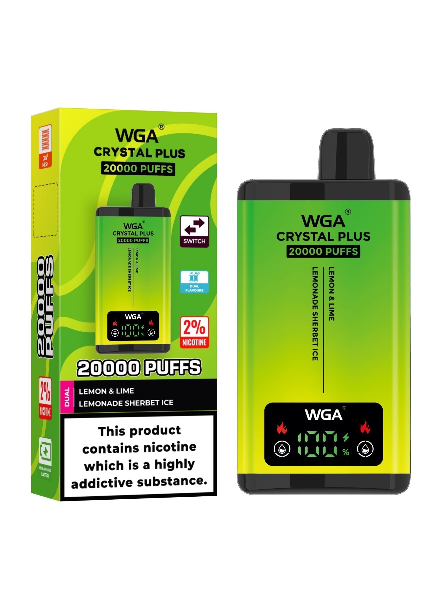 WGA Crystal Plus 20000 Puffs Disposable Vape | Best Price | UK | Vapes Wholesale - vapeswholesale