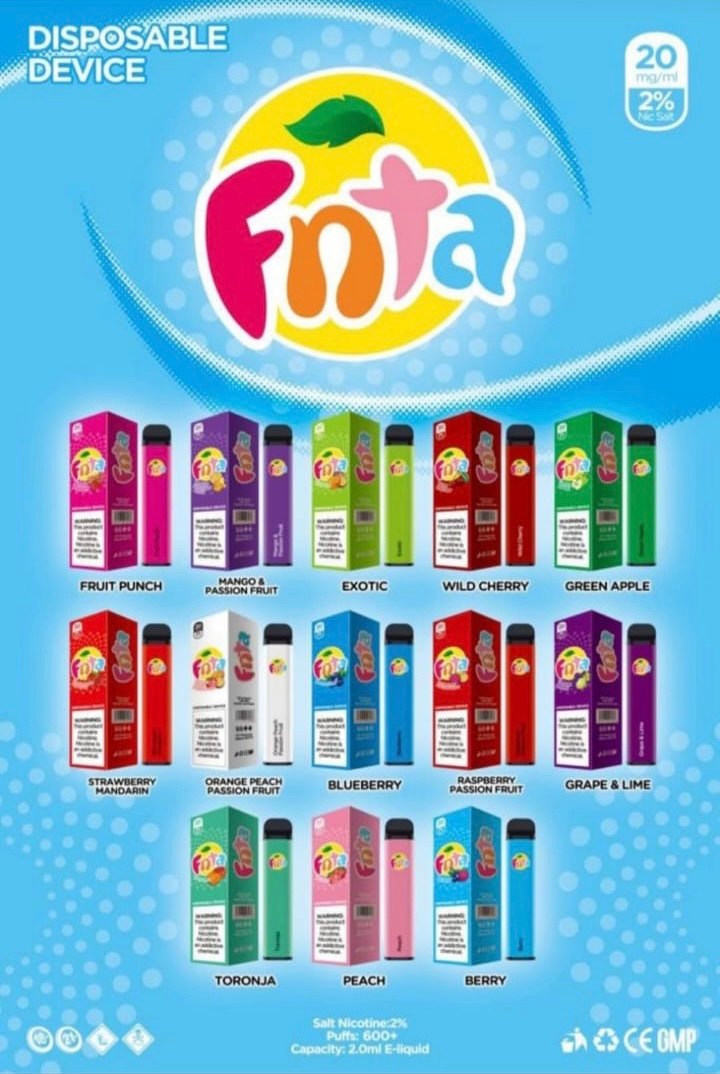 Fnta: Disposable Vapes in 20mg - 600 Puffs 1 x 10 - vapeswholesale