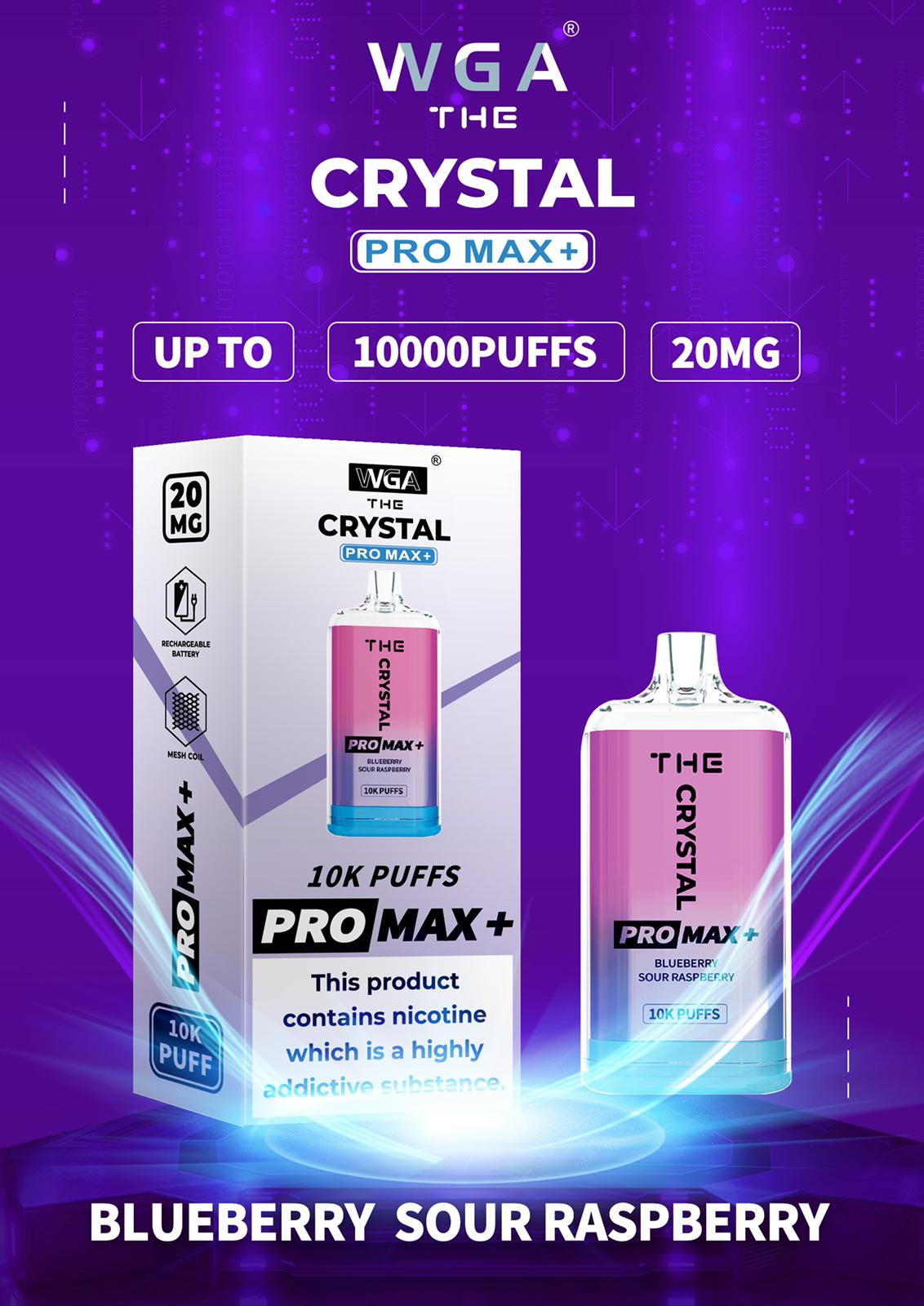 Crystal Pro Max Plus by WGA  Disposable Vape Box - vapeswholesale