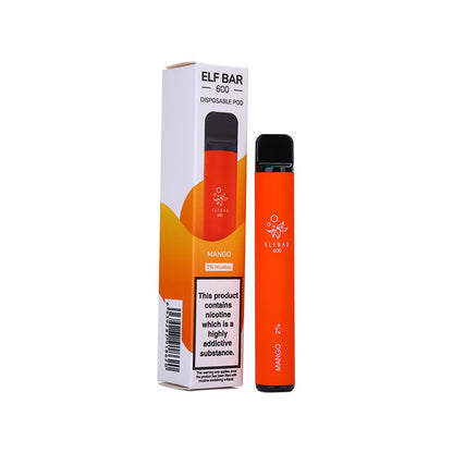 Elf Bar 600 Puffs Disposable Pod Device - vapeswholesale