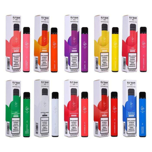 Elf Bar 600 Puffs Disposable Pod Device - vapeswholesale