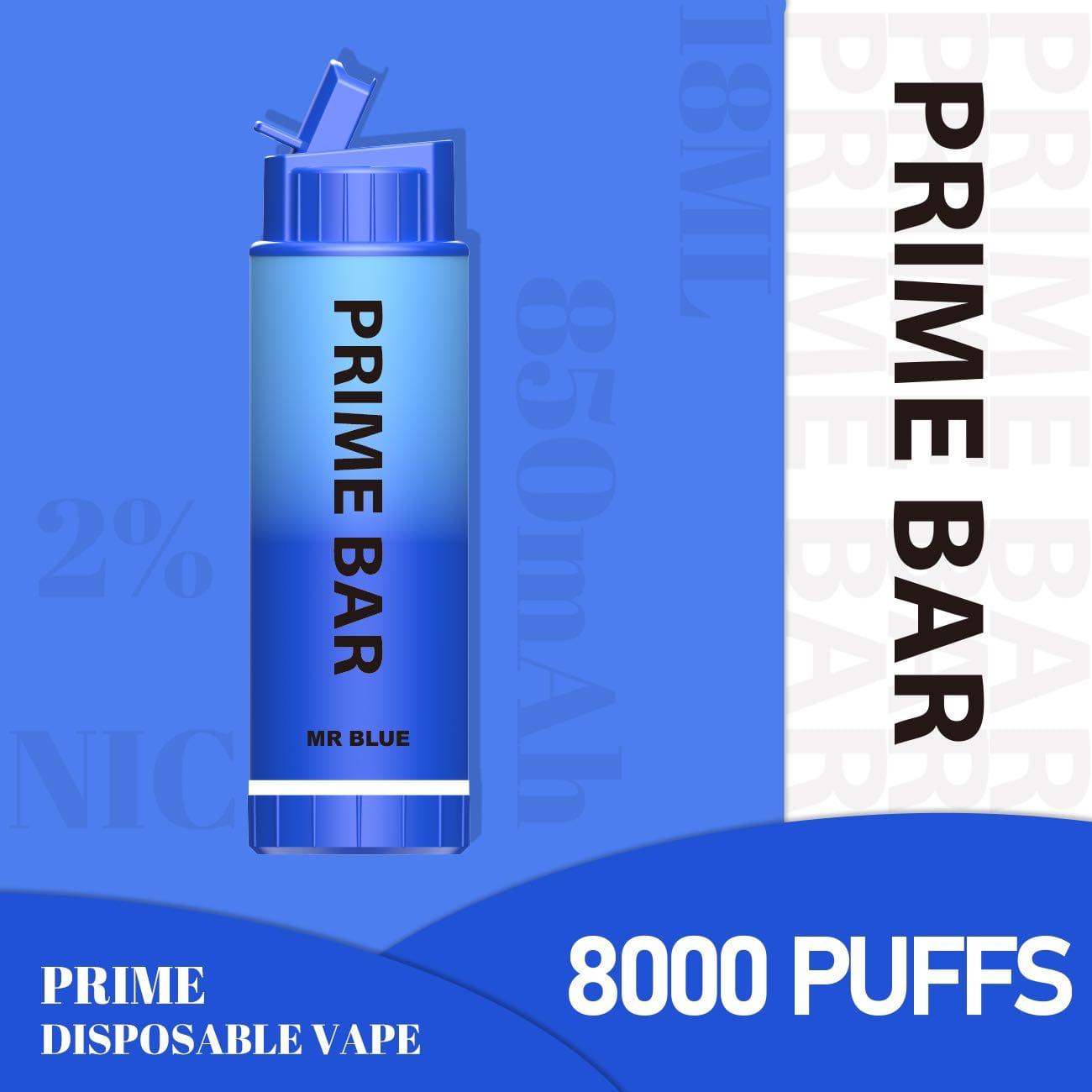 Prime Bar 8000 Disposable Vape Puff Pod Device - vapeswholesale