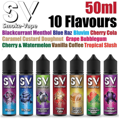 SV Smoke Vape E-Liquid 10x 10ml Bottles All Flavours & Strengths Spearmint - vapeswholesale