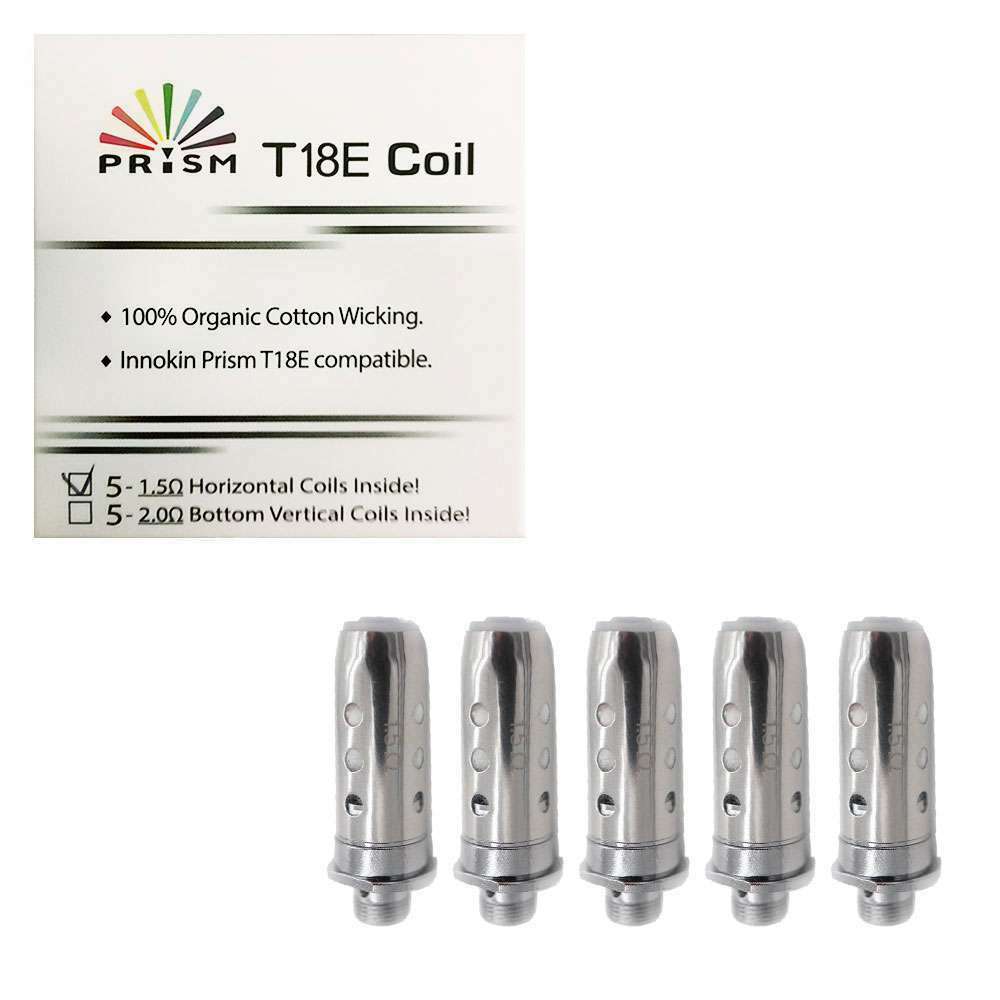 INNOKIN ENDURA PRISM T18E TANK 2ML T18E 1.5ohm COILS - vapeswholesale