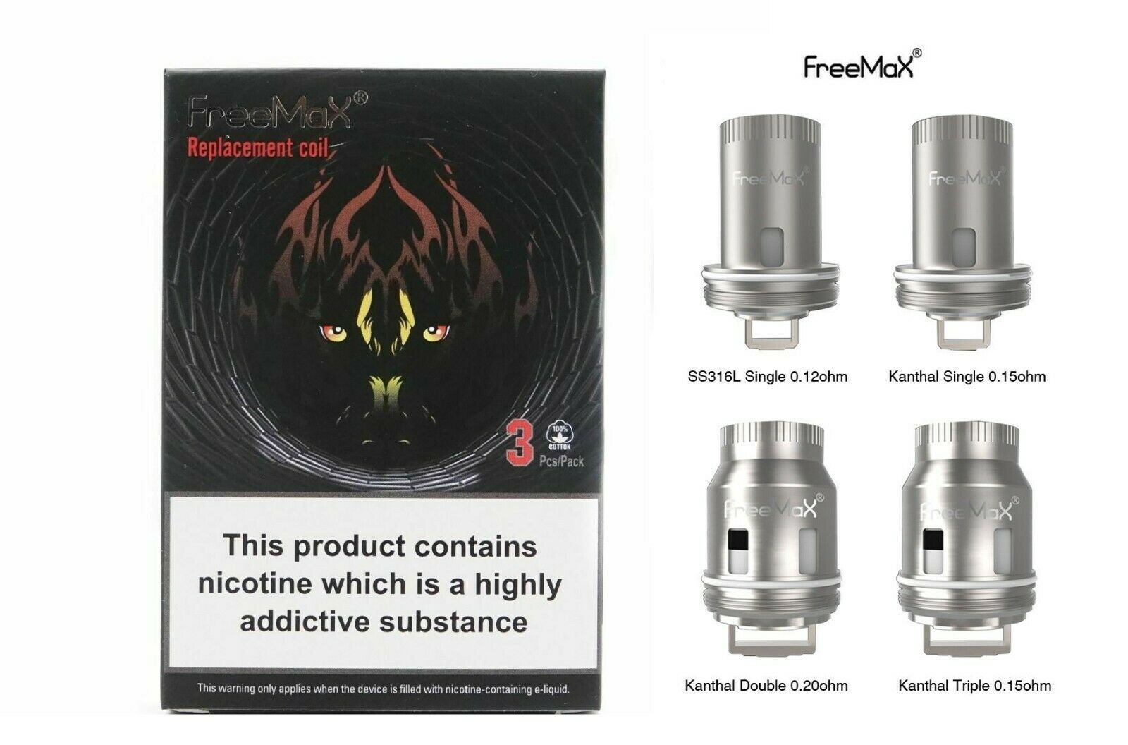 FREEMAX MESH COILS Single - Double - Triple - Quad -SS316 - vapeswholesale