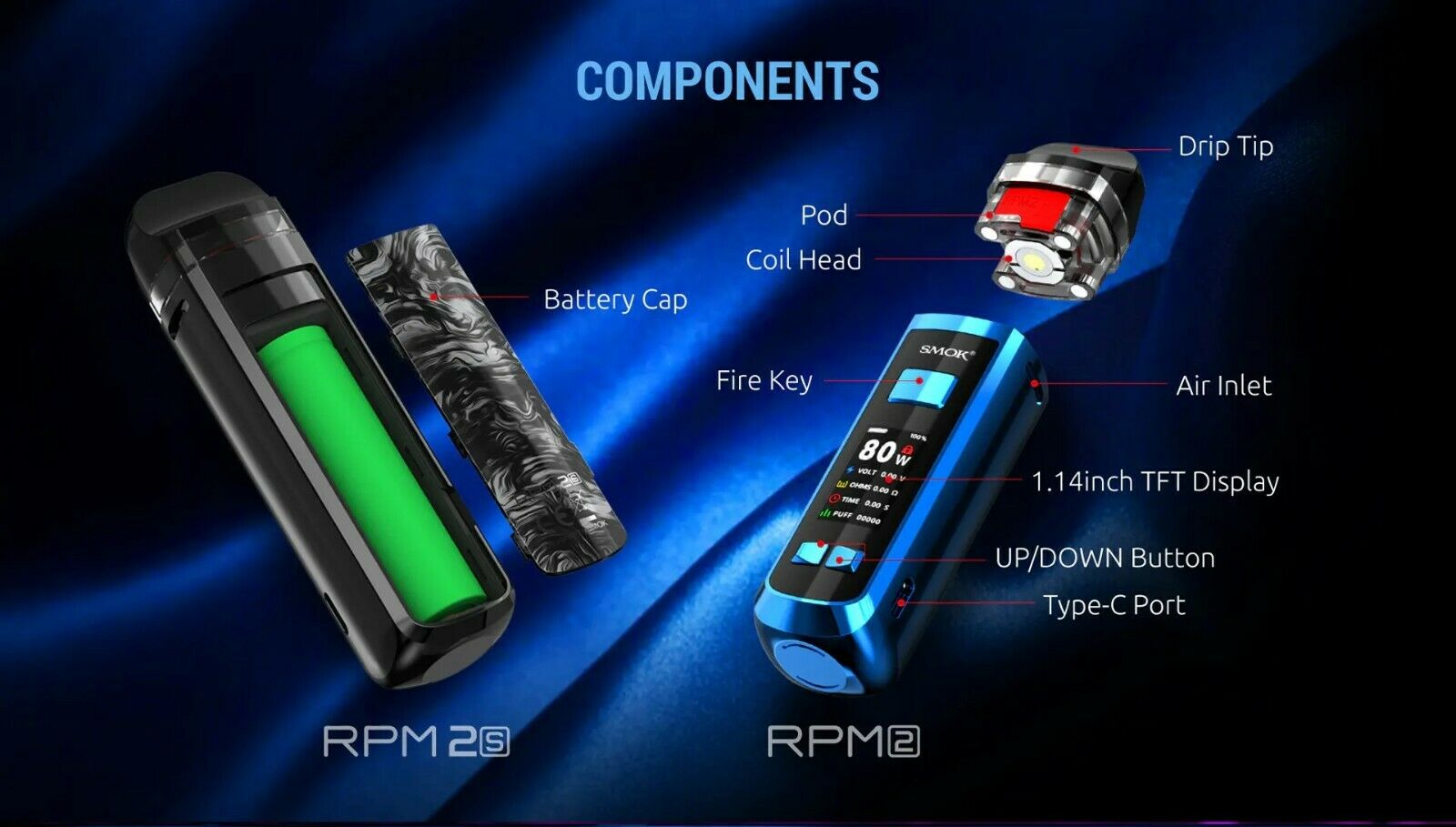 SMOK RPM 2S Vape Pen Starter Kit Real Pod Mod E Cig Vape - vapeswholesale