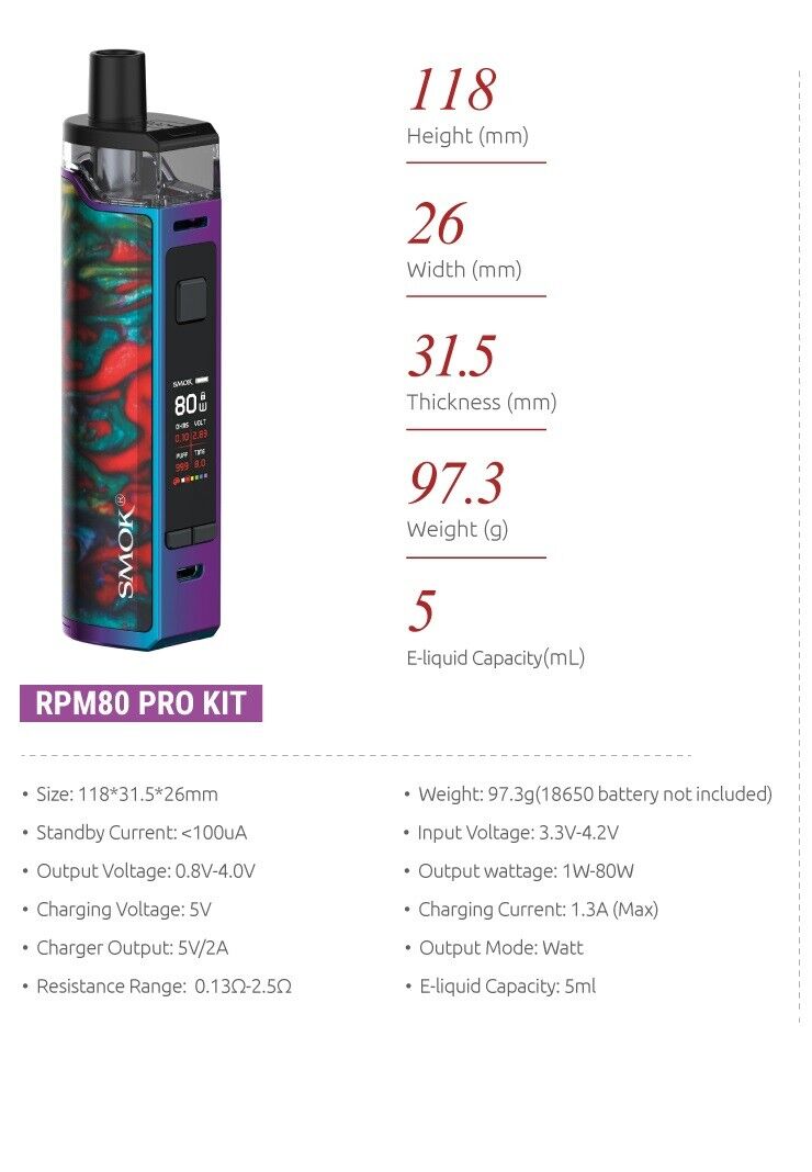 SMOK RPM80 Pro Pod System Vape Starter Kit Fast Dispatch - vapeswholesale