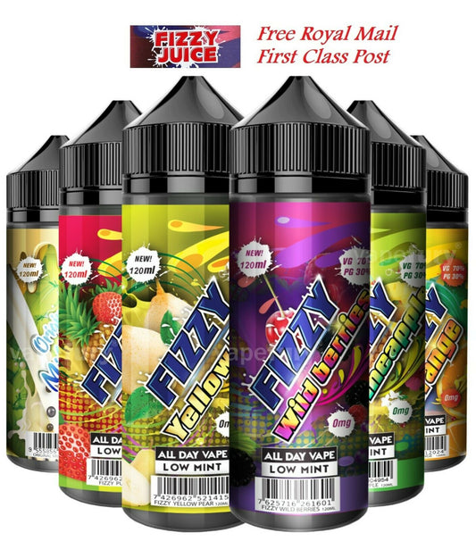 Fizzy Juice Vape E Liquid All Flavours 70/30 VG/PG Vape Juice 0mg 100ml 120ml - vapeswholesale