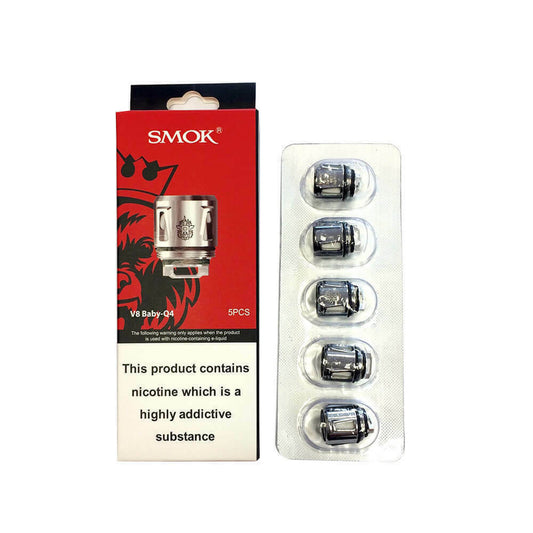 SMOK BABY COILS AUTHENTIC TFV8 Q4 5 Pack V8 Baby 0.4 ohm Quadruple Coils - vapeswholesale